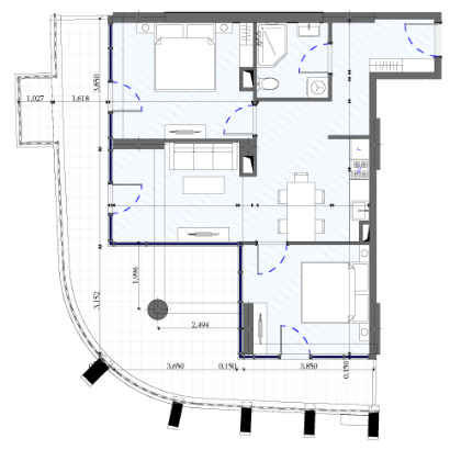 3- Rooms 85,4 – 104,5 m²